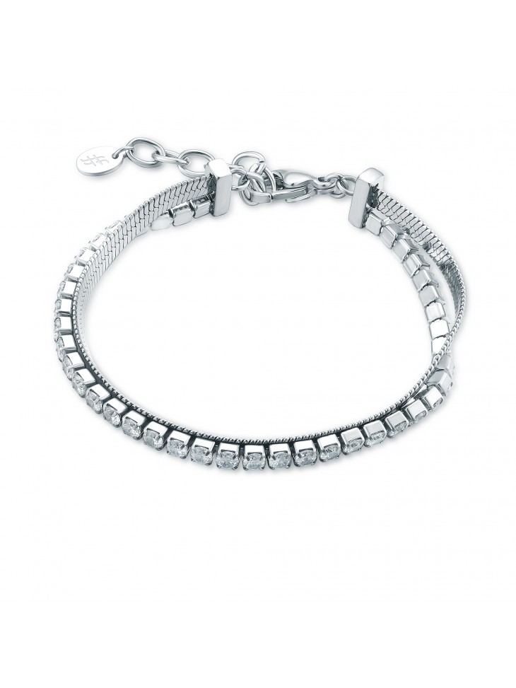 Bracciale tennis delicato di lusso per donna Colore argento