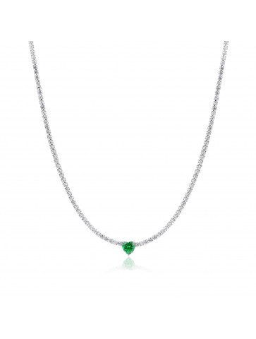 Brand Gioielli collana tennis con cuore cristallo