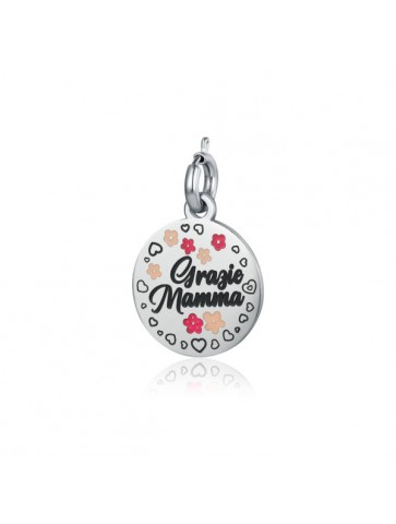 Charm acciaio Grazie mamma...