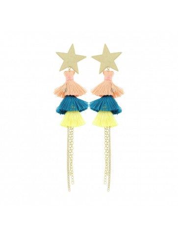Orecchini stella in nappine fluo Malè Chic