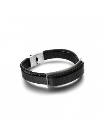 Bracciale uomo doppio pelle grande Brand Gioielli