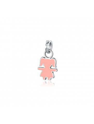 Charm bimba con smalto rosa...